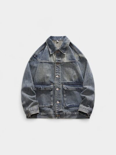 Laike Clothing Spring and Autumn Denim Jacket Men's American Retro Trendy Brand Denim Jacket High-End Loose Denim Jacket
