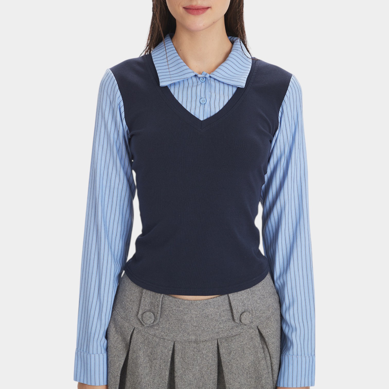 Women's Striped pattern Long sleeves Casual Shirt - Image 5