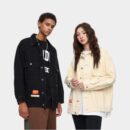 Unisex Text print Long sleeves Denim Jacket