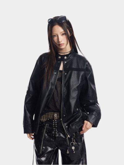 Women's Regular Fit Long sleeves Leather Jacket